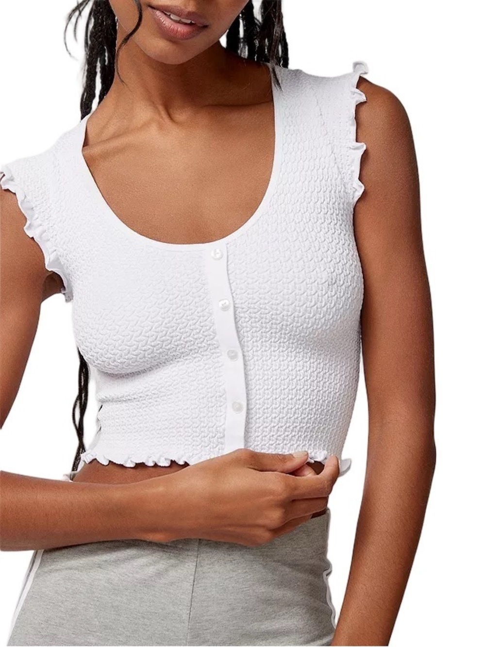 Urban Outfitters Out From Under Ida Seamless Lettuce-Edge Baby T-Shirt
